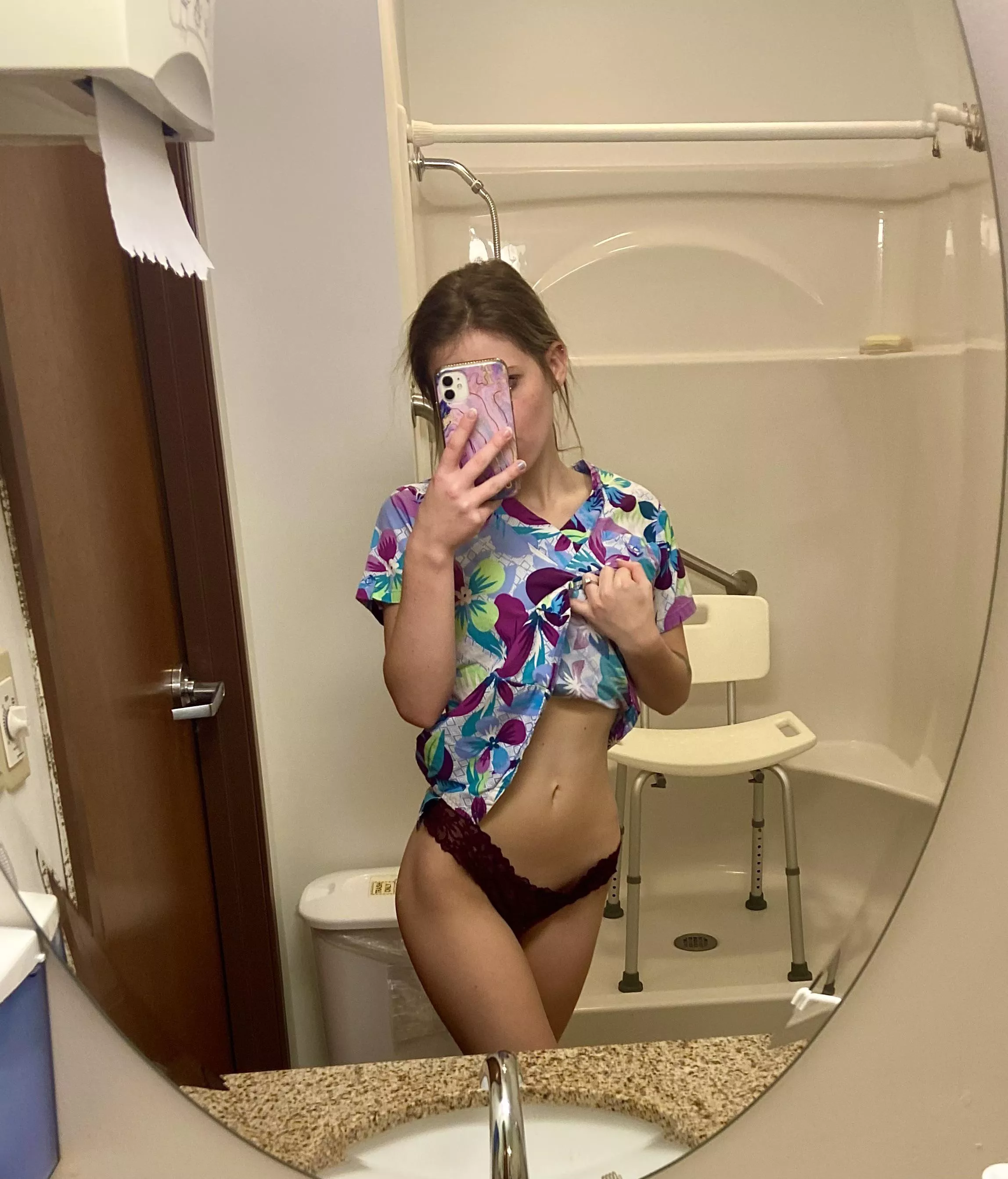 Like what’s underneath my scrubs