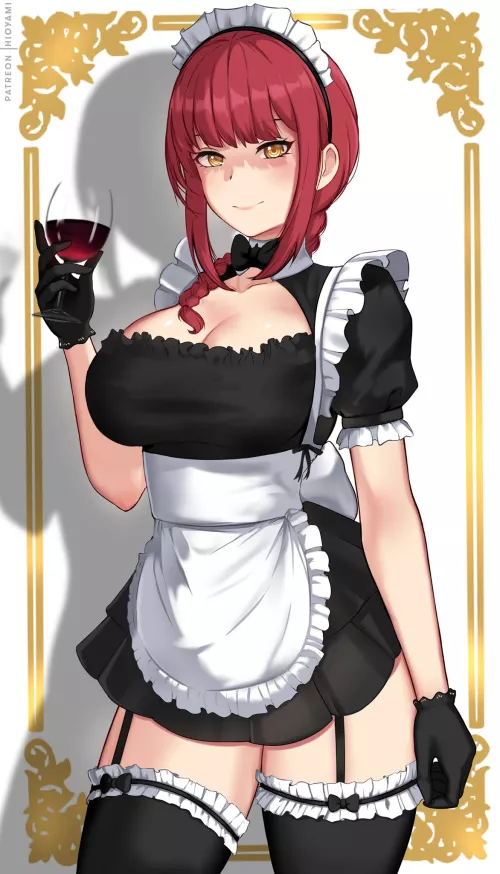 Makima in a maids uniform (By n2o_cat) [Chainsaw Man]