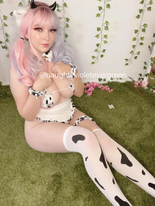 Pet this cute cow maid 😉