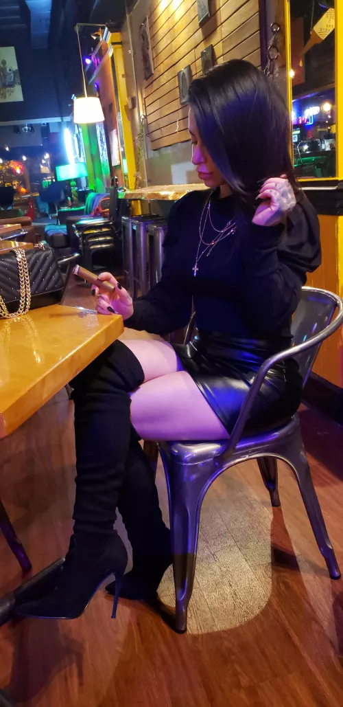 Should I go pull my skirt up in the bathroom for my next photo?