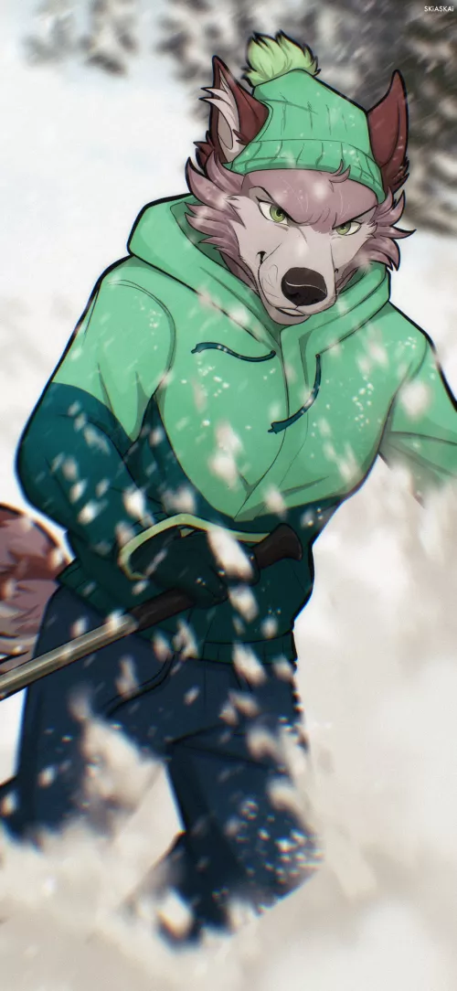 Skiing Wolf [SkiaSkai]