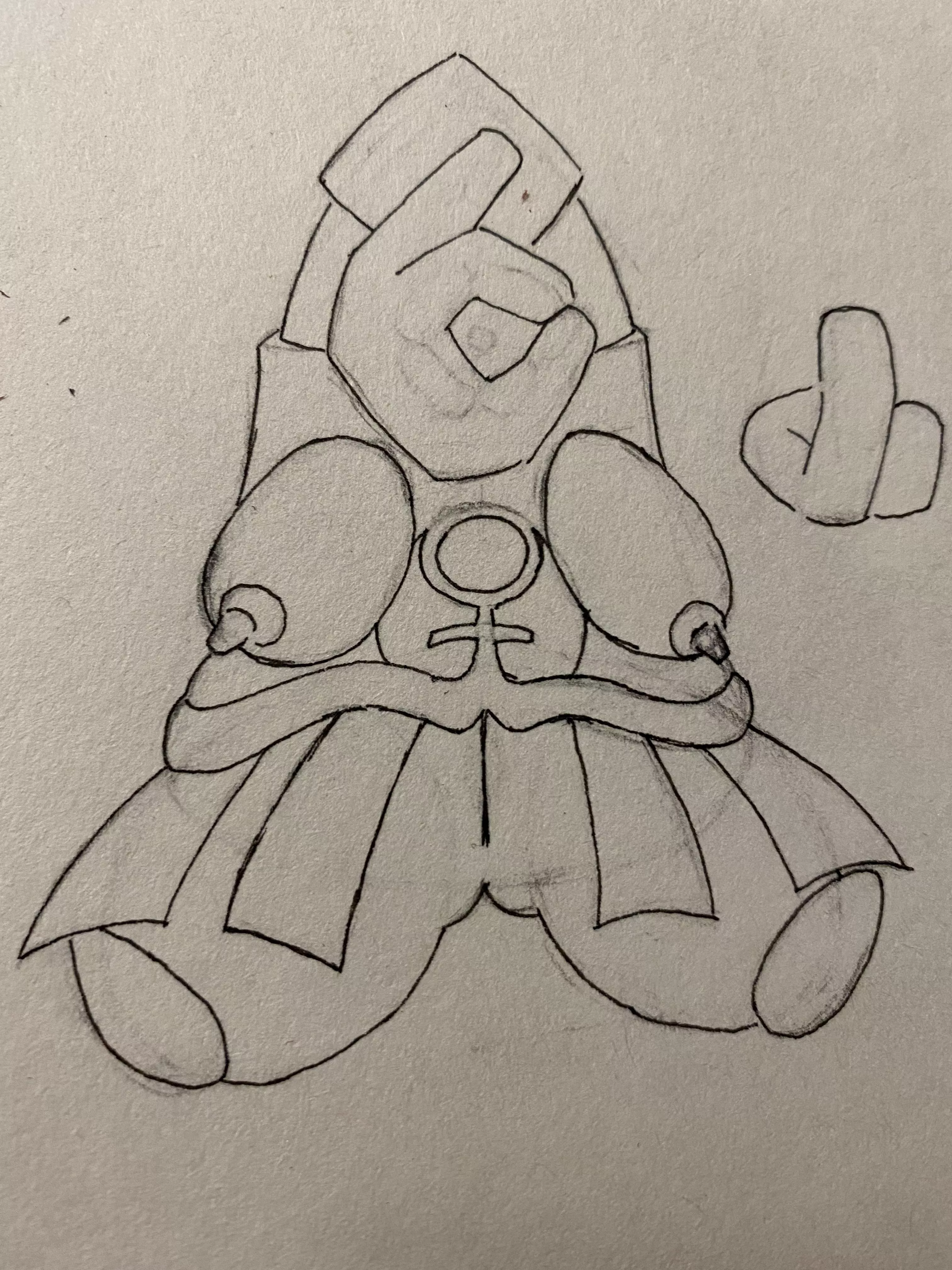 Strange one, iron hands on you