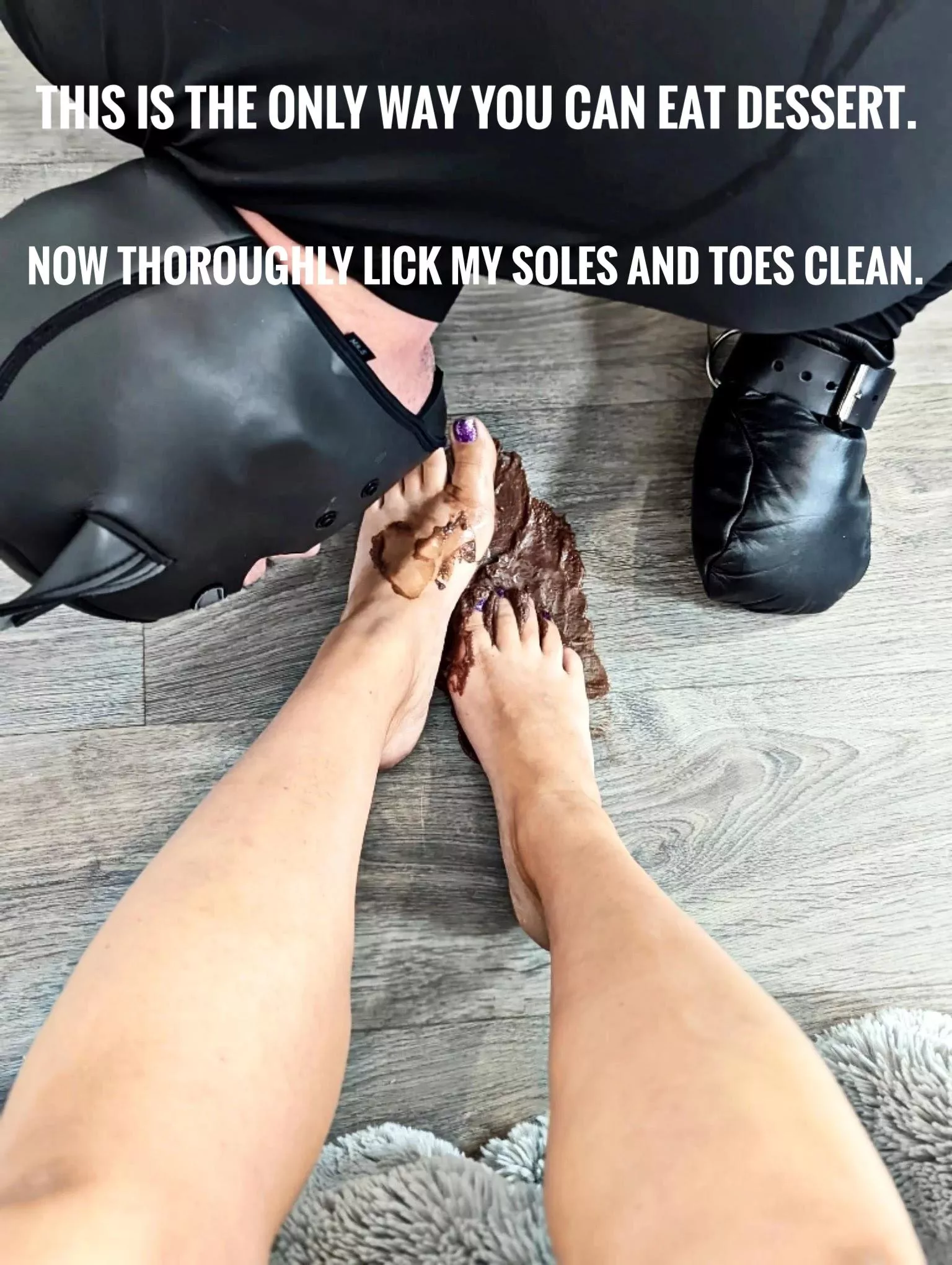 The only way he is allowed to eat dessert... When he earns it.