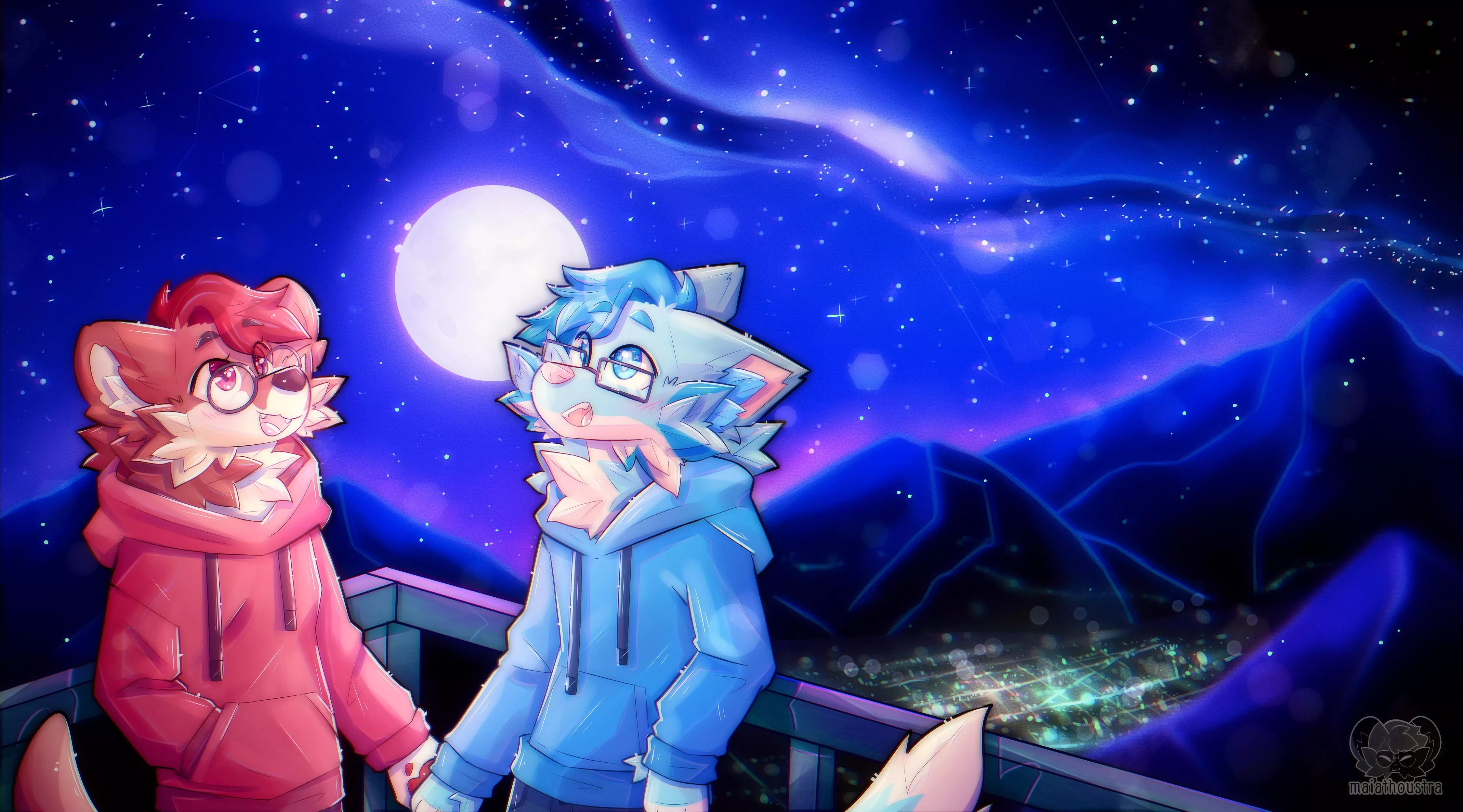 Under a starry sky ~ com for Delta, art by me @maiathoustra
