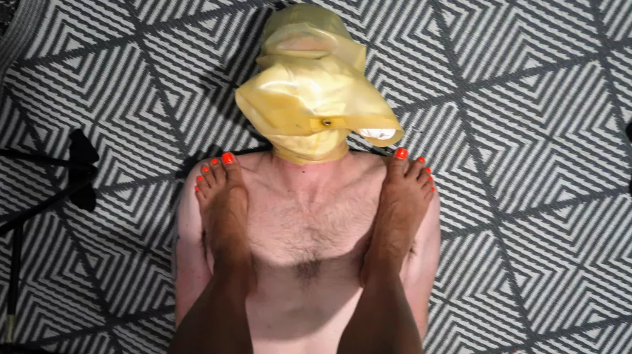 You are trapped under my feet. You have nowhere to go, Stop crying and just accept the fact you'll be forced to worship my feet forever, I know its what you've always wanted anyway