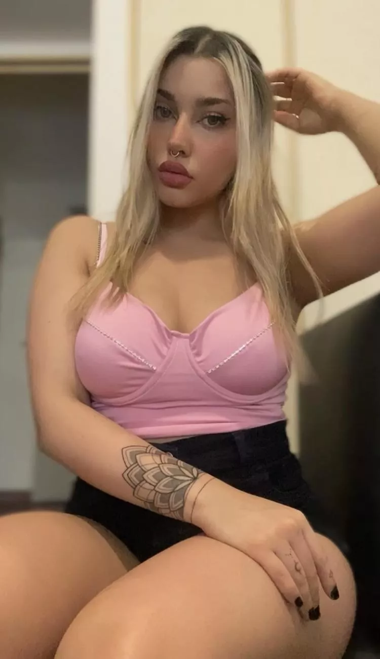 Your new blonde here, will you teach me how to be a good girl?