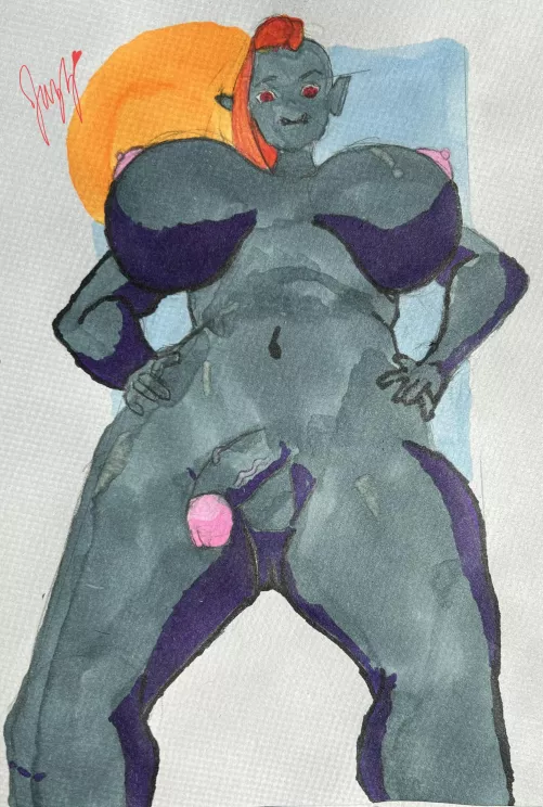 A friend asked me to draw a dummy mommy orc!