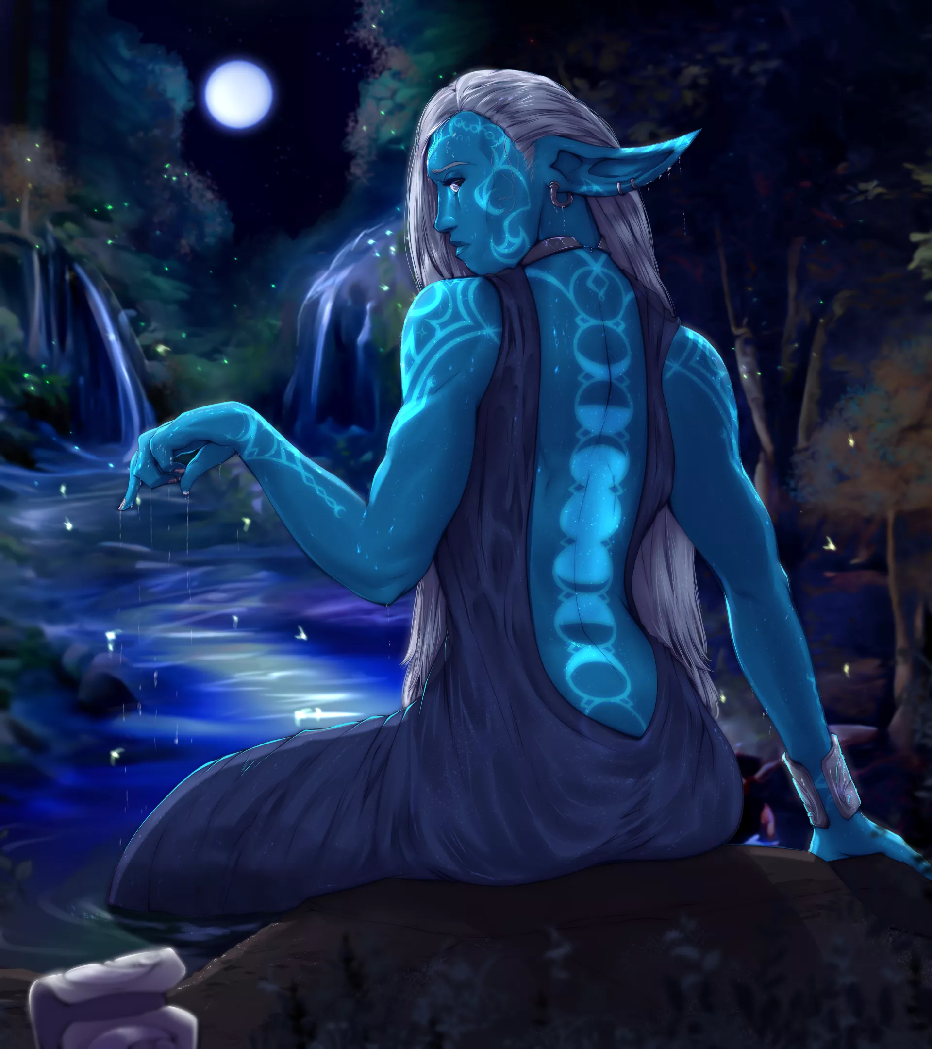 [ART] Sehanine the Moonweaver, elven goddess of death, the moon, and autumn from D&D and Critical Role