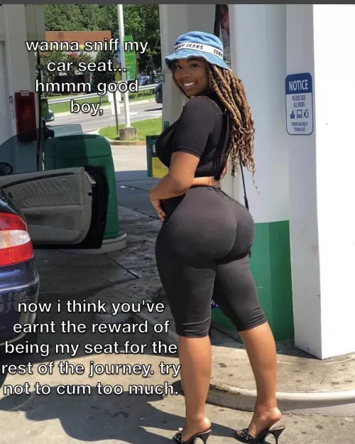 become her car seat for her fat ass