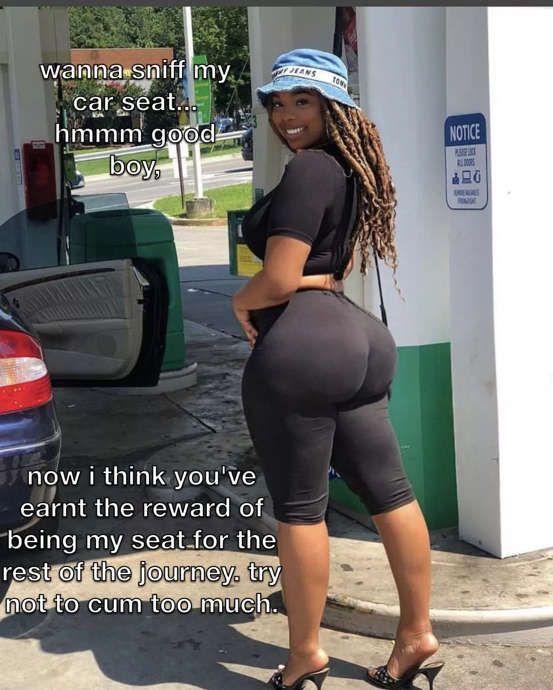 become her car seat for her fat ass