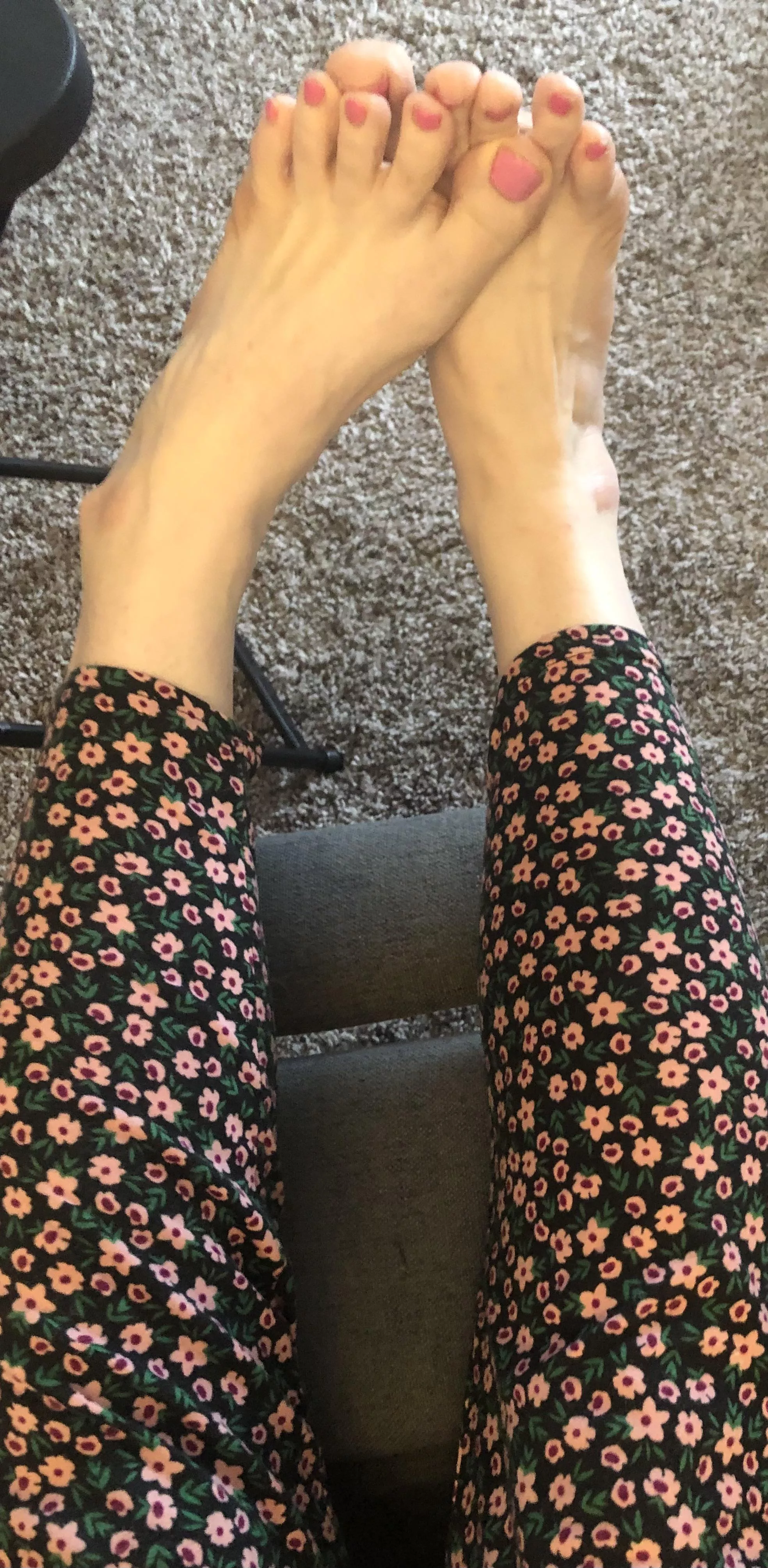 Candy-toes match my leggings! Cute sandals or little flats?