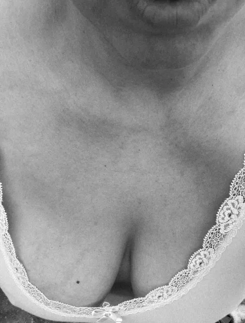 Down the lace edging.