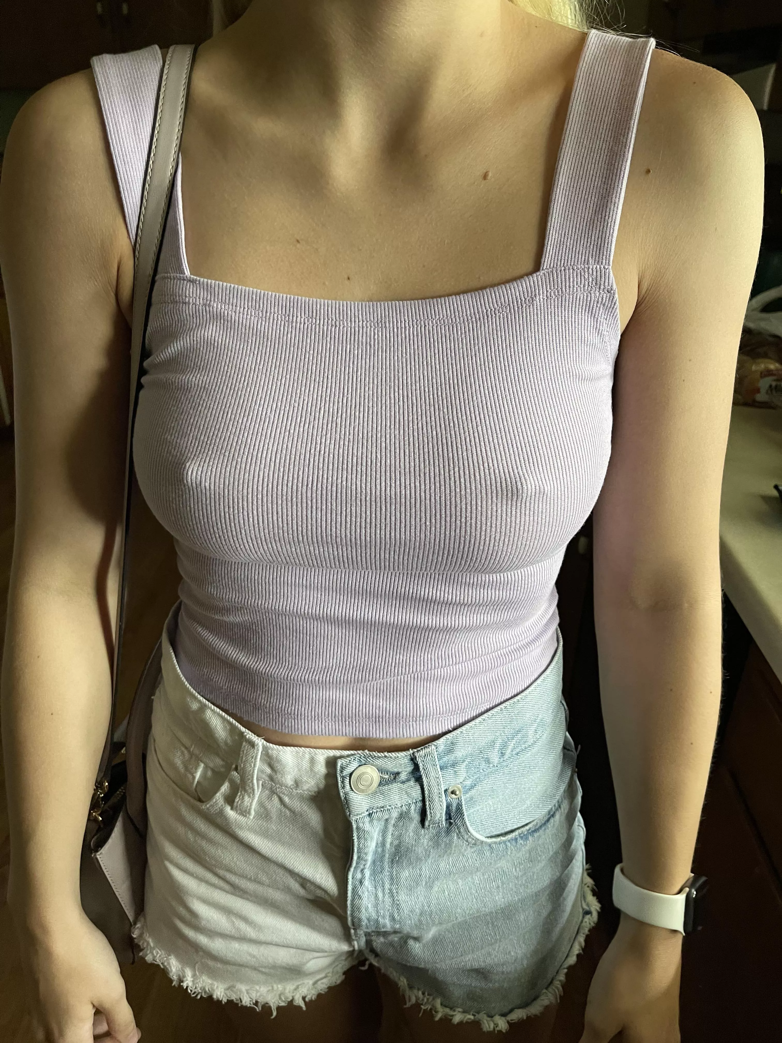 I can’t ever go without a bra around him