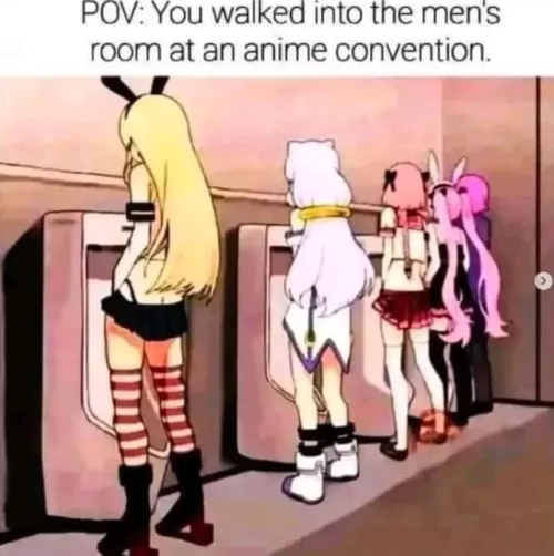 Men’s room at the anime convention