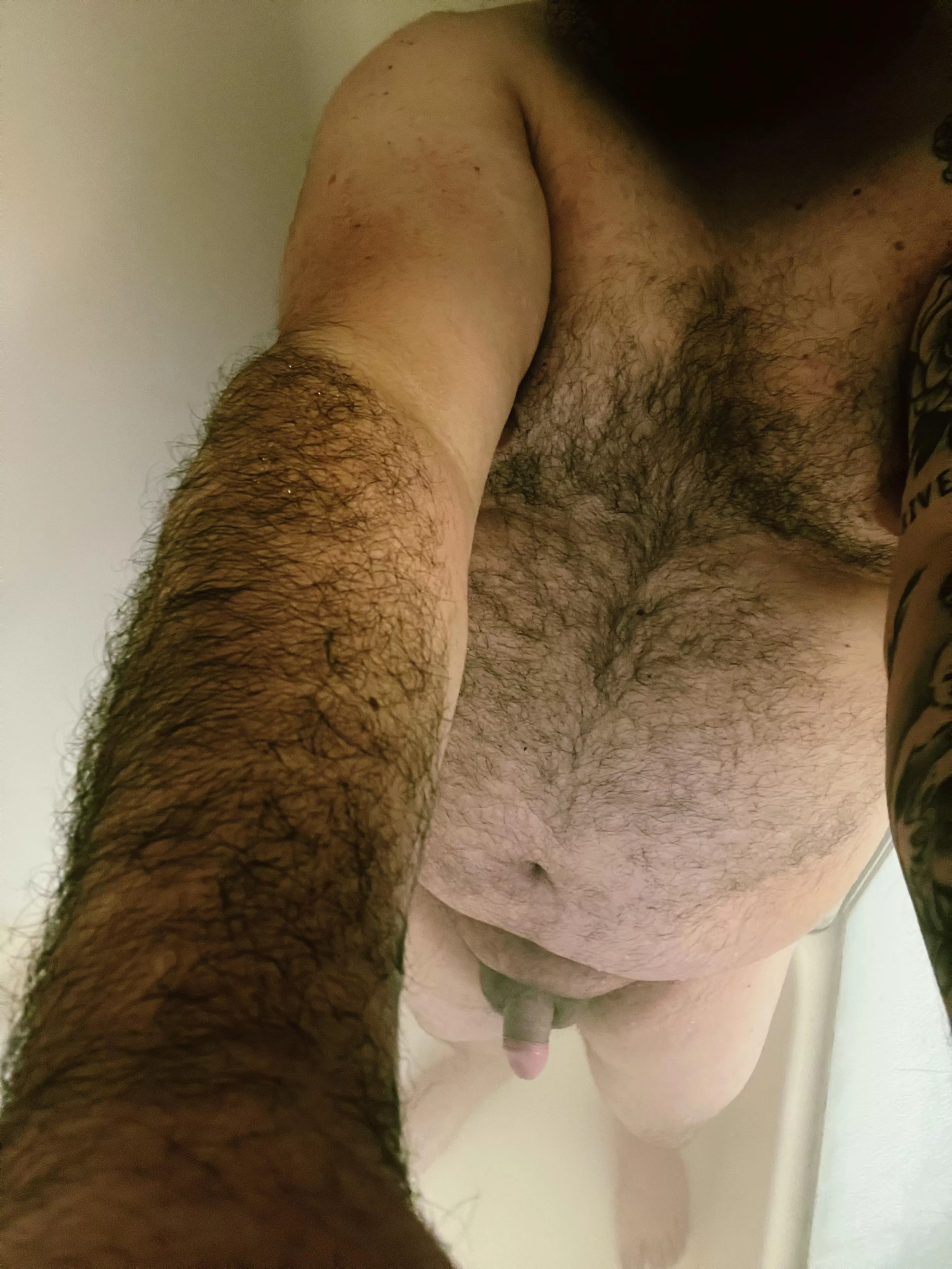Morning chub in the hot shower. It feels so good