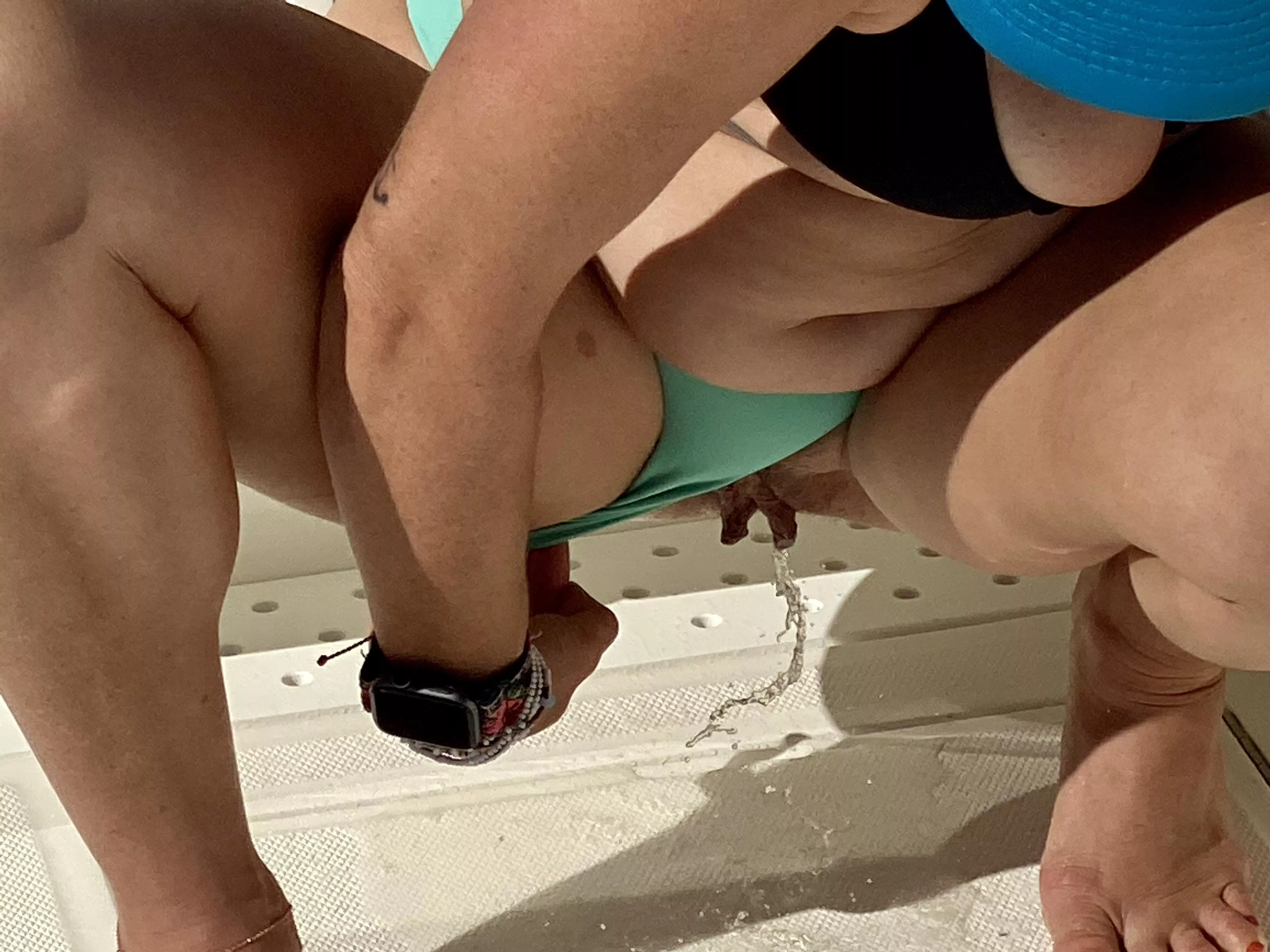 No toilet, no care. Just piss on the deck of the boat.