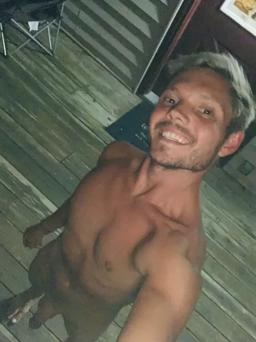 On my parent’s front porch 😈🥵