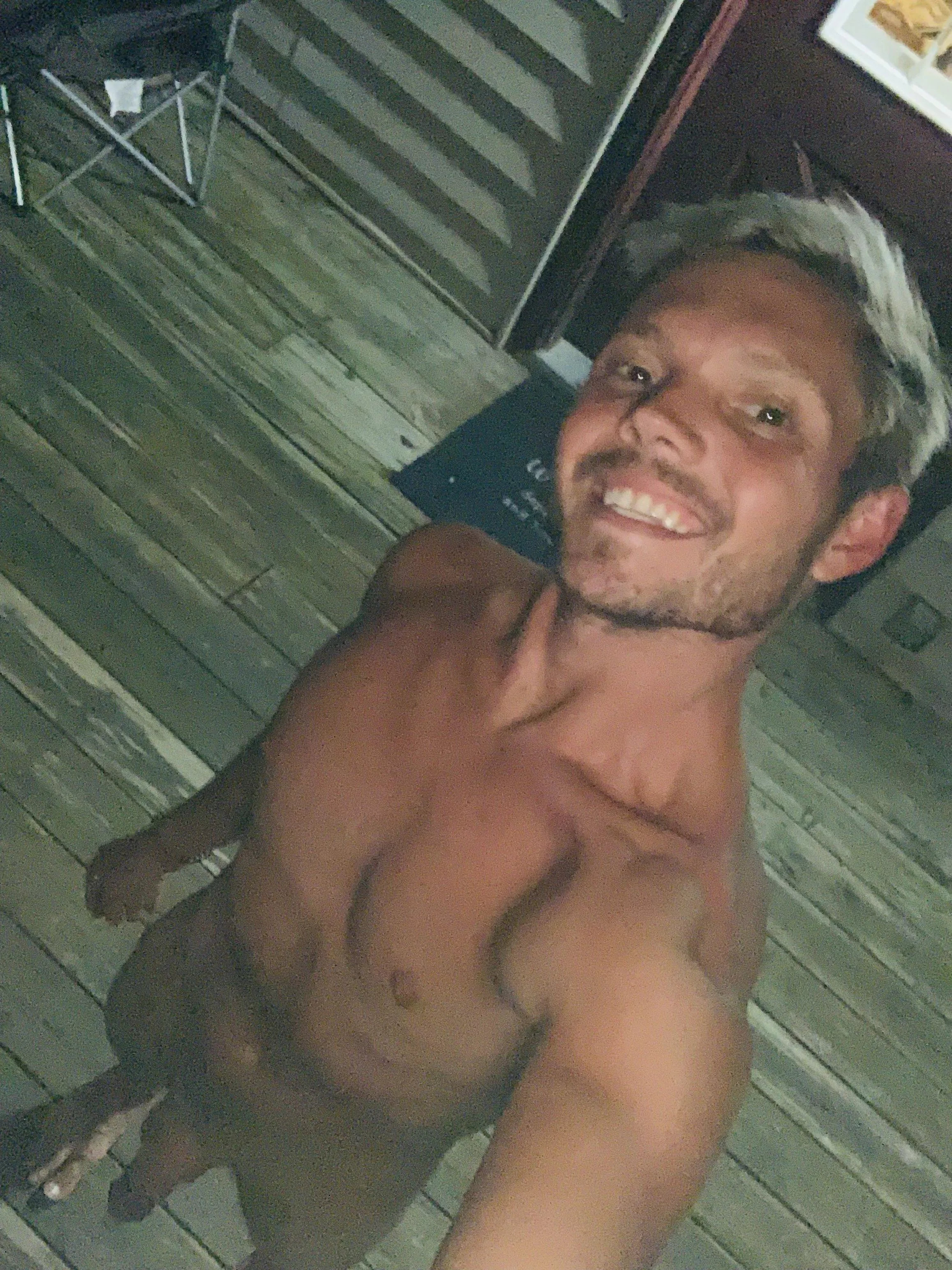 On my parent’s front porch 😈🥵