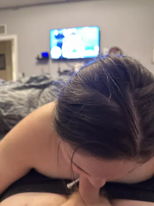 Says sucking his dick is good luck for the cowboys. Just missing someone from behind.