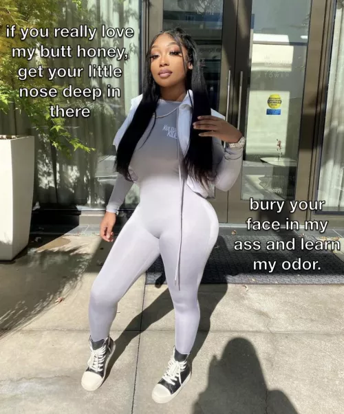 Show her you love her by sniffing her black ass