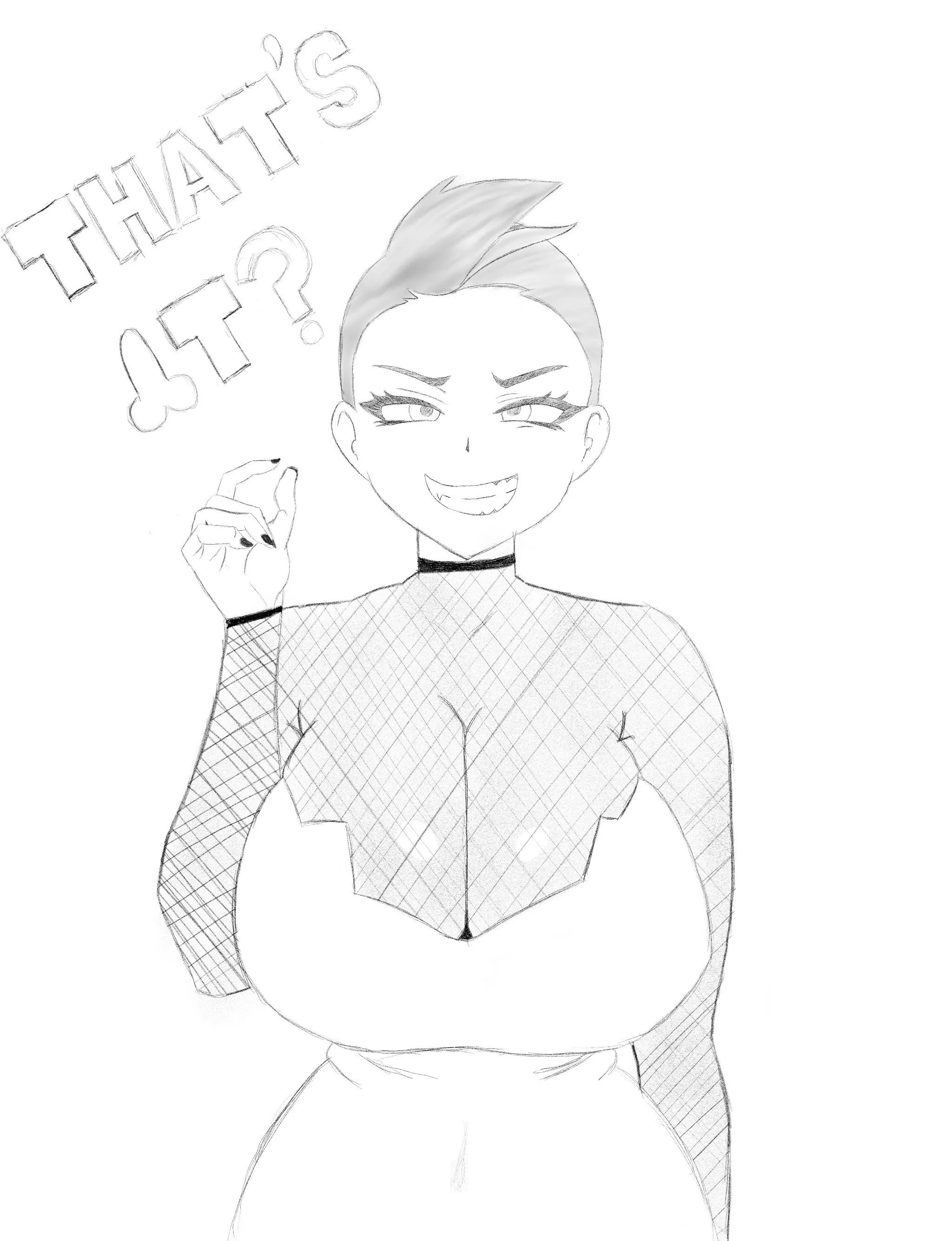 Sketch practice! POV, you ask the big tiddy goth girl from the club to come home with you but she finds out you’re not packing, loser 😉