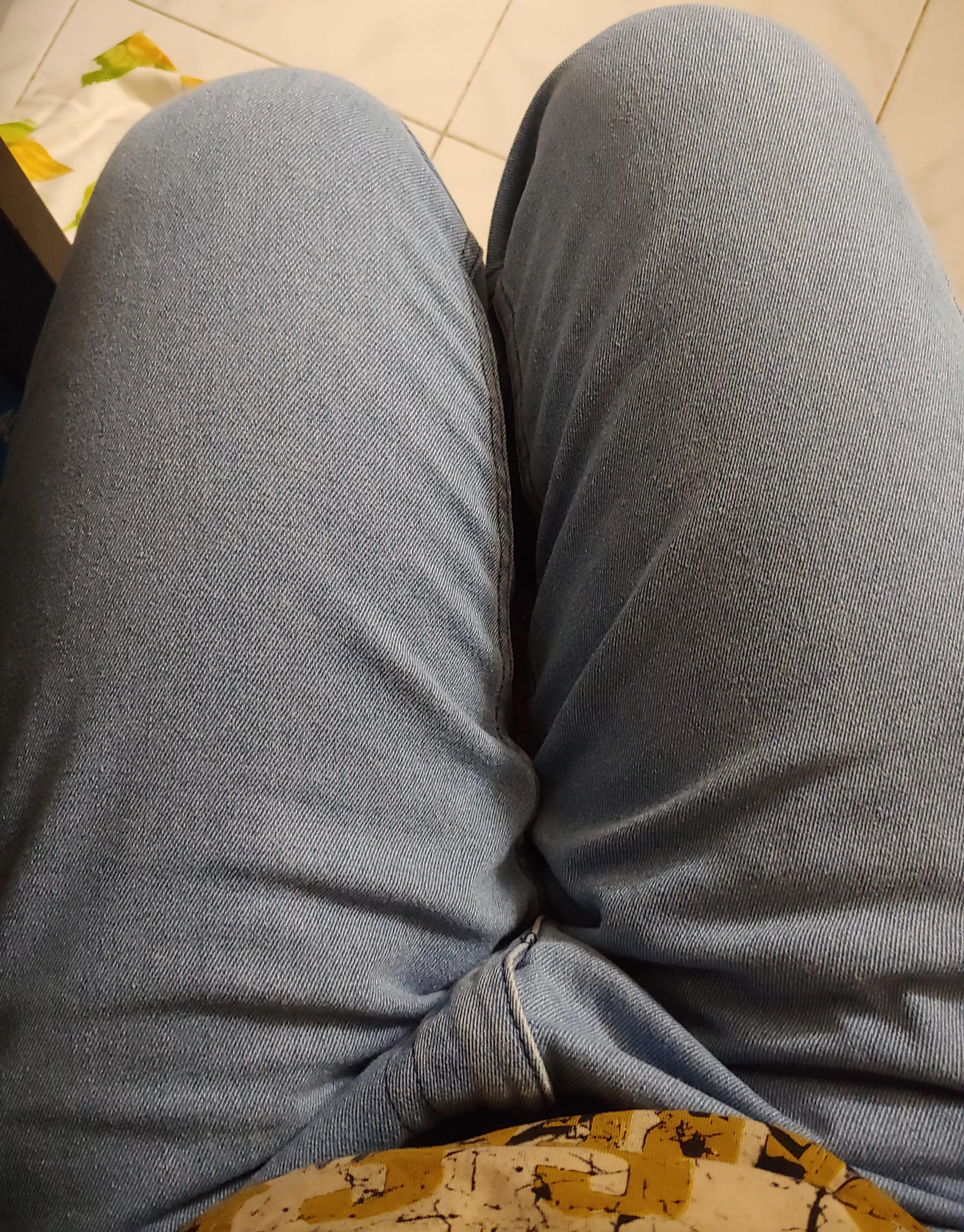 These manly thick thighs, ready to lock your head as you suck my rock hard precum soaked dick. 💦