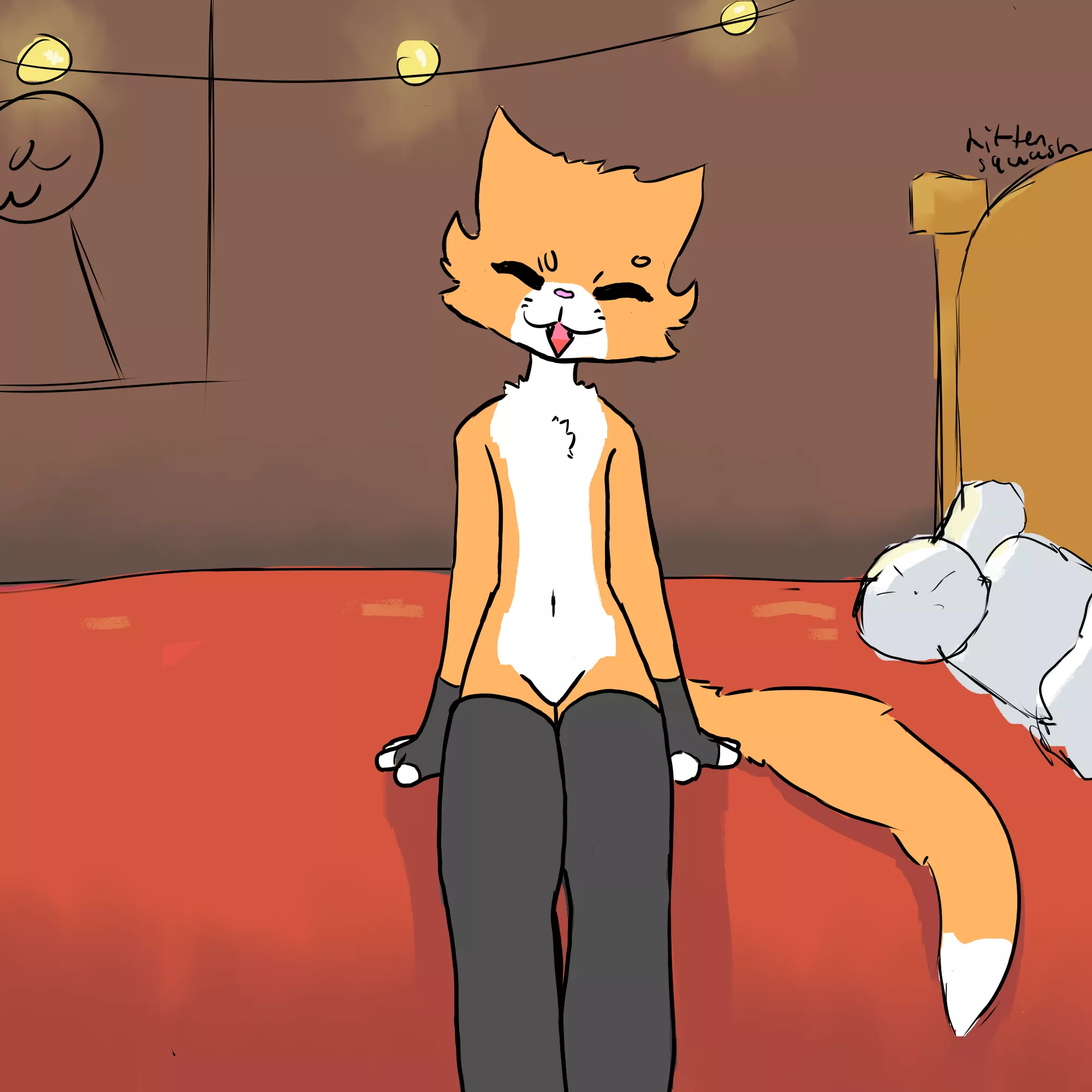 this cat fo real on the bed!!!!(my art)