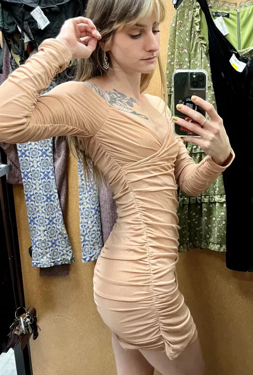 Tight nude dress