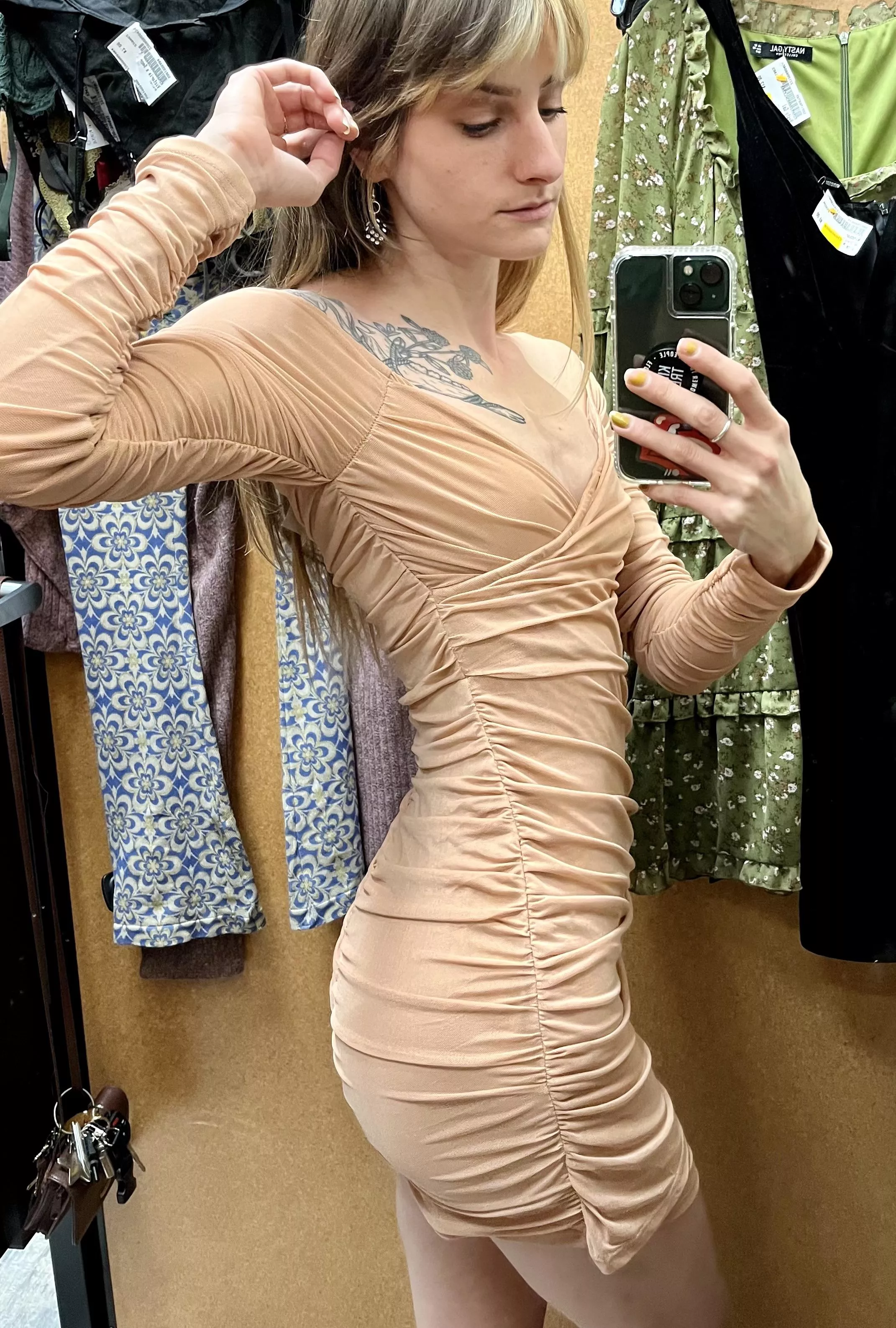 Tight nude dress