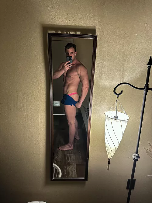 Workout is done. Time to tan! [M]