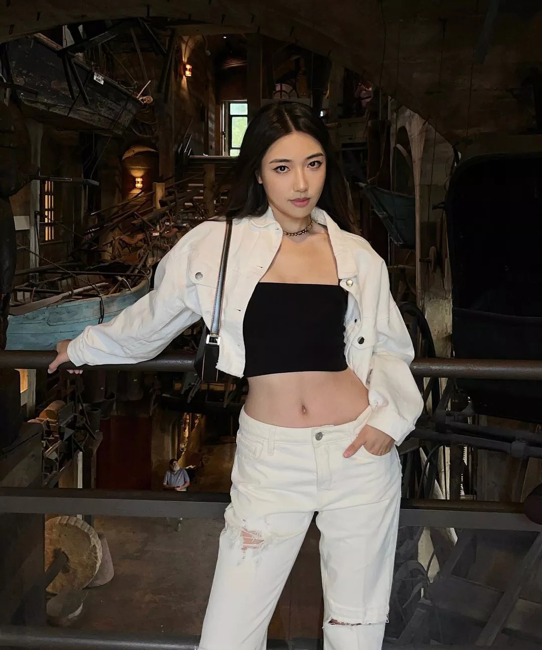 Baddie in black and white