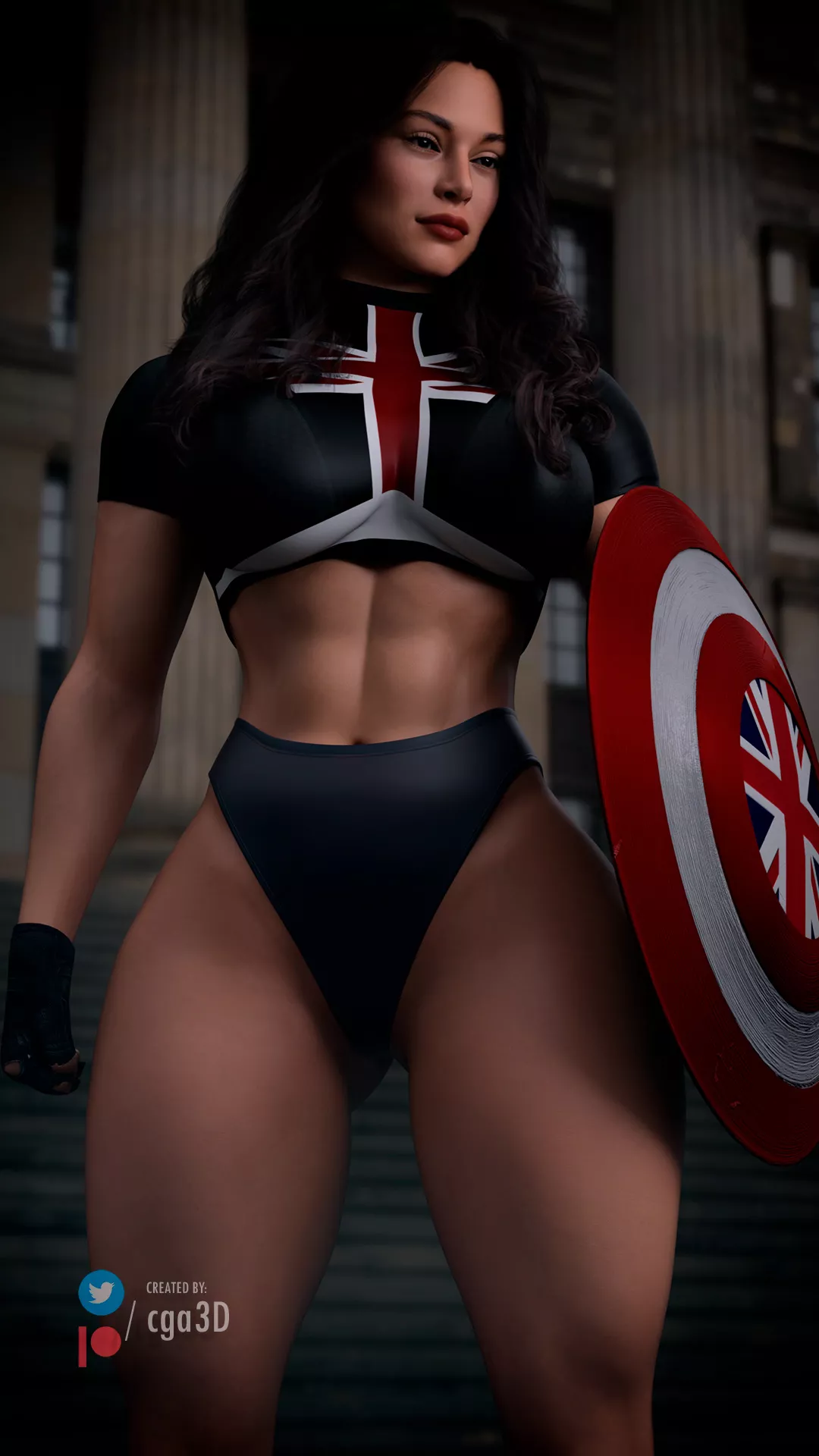 Captain Carter trying out a new costume (Cga3d) [Marvel]