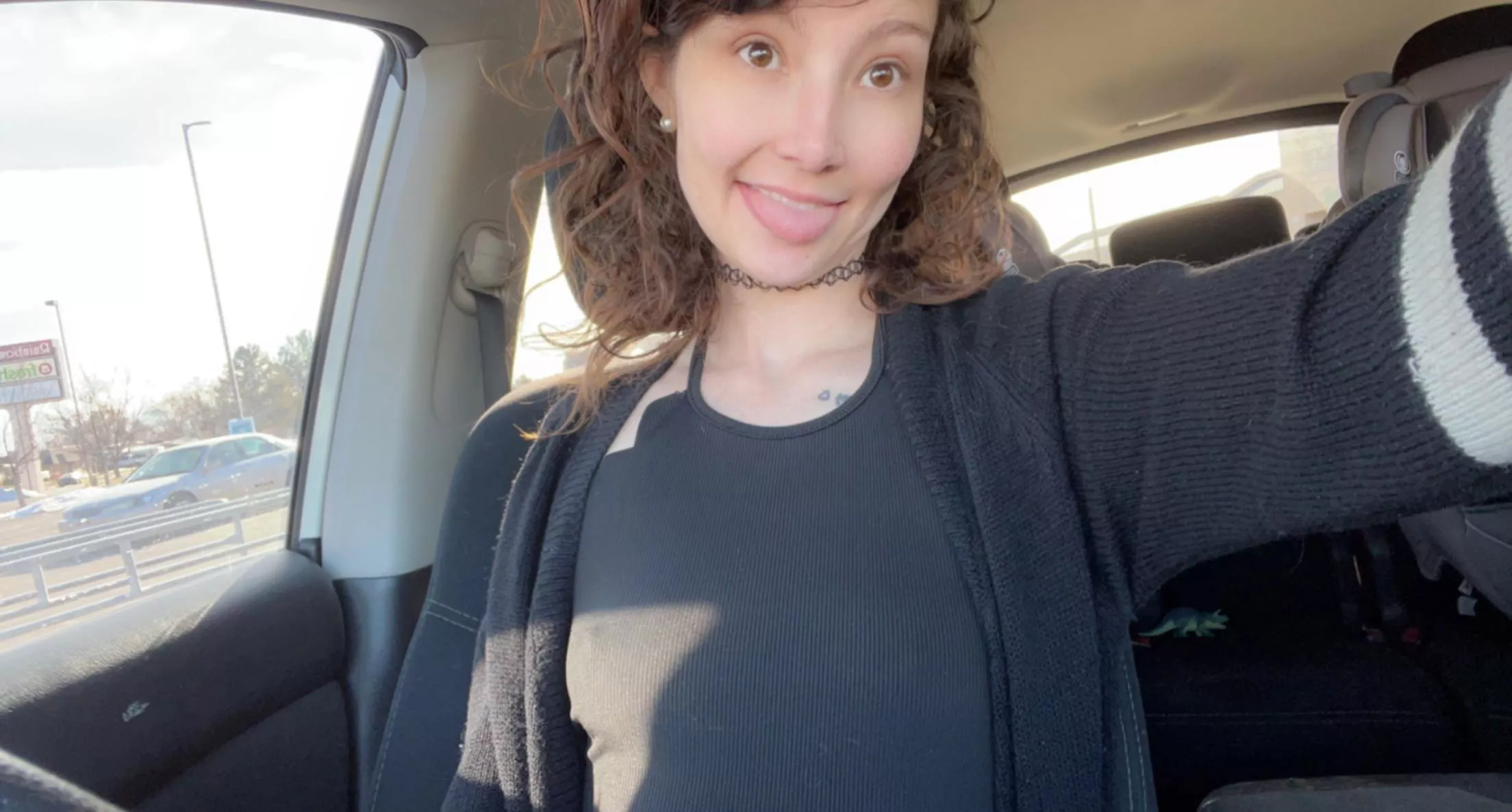 Curly hair, untamed.