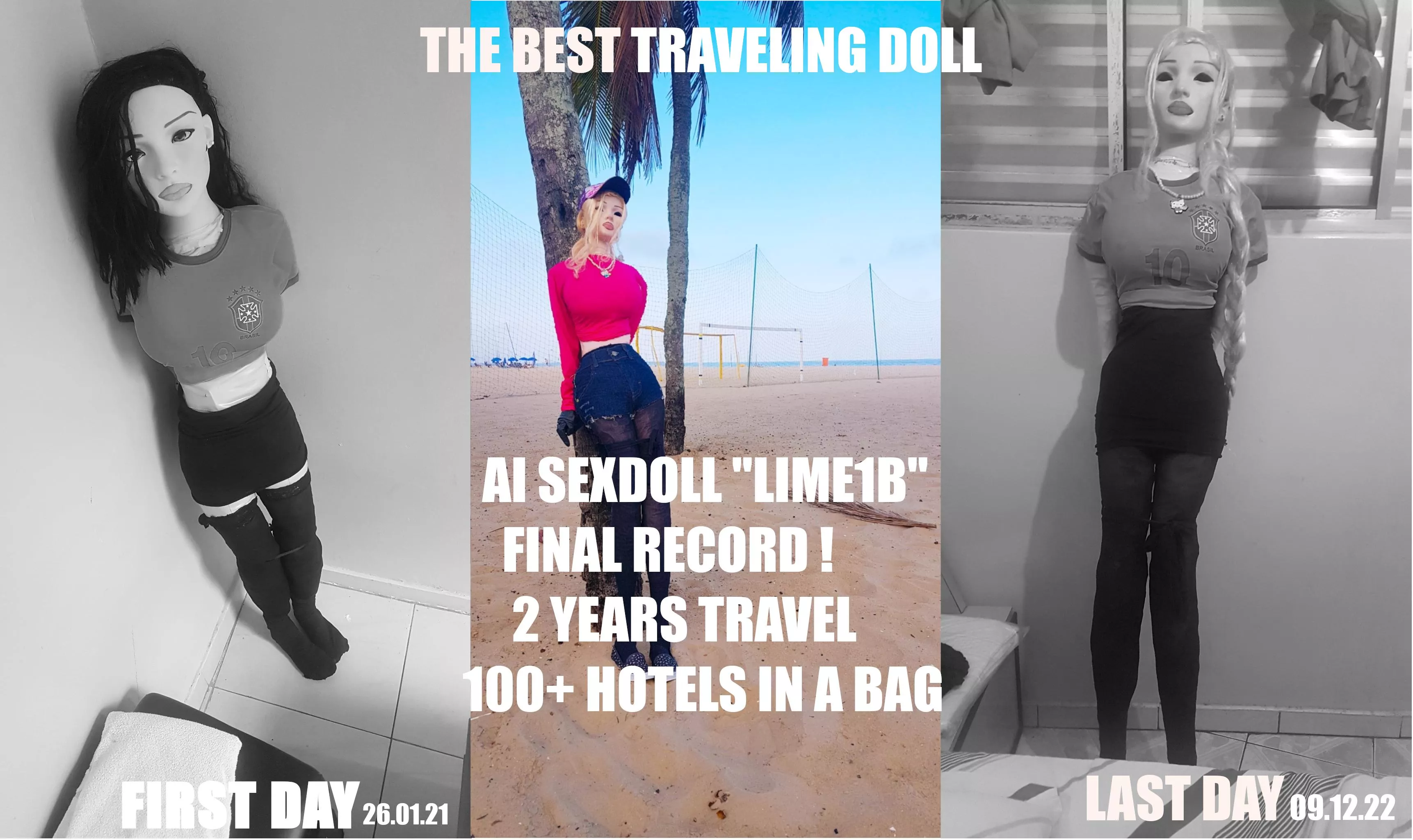 End of an Amazing record Travel! AI Sexdoll LIME1B 2 years Travel in 100+ Hotels!