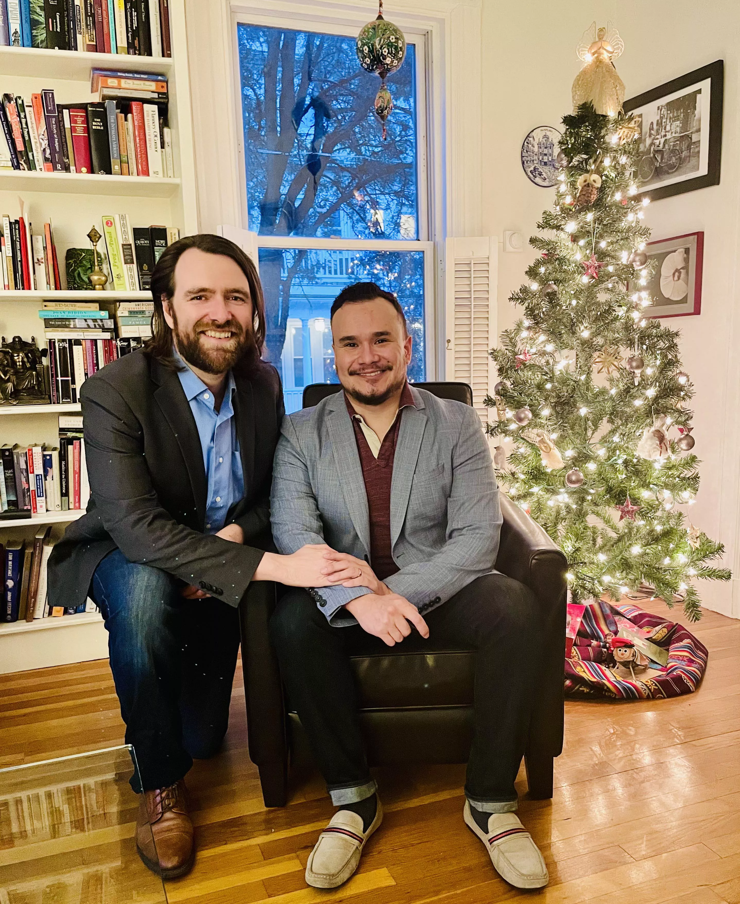 Happy holidays! My husband and I of ten years.