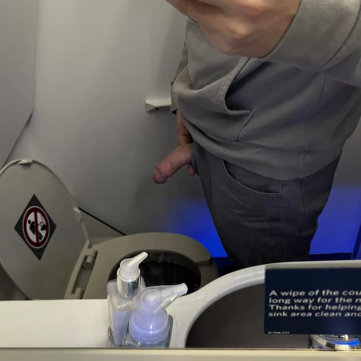 I love whipping my cock out in the airplane bathroom
