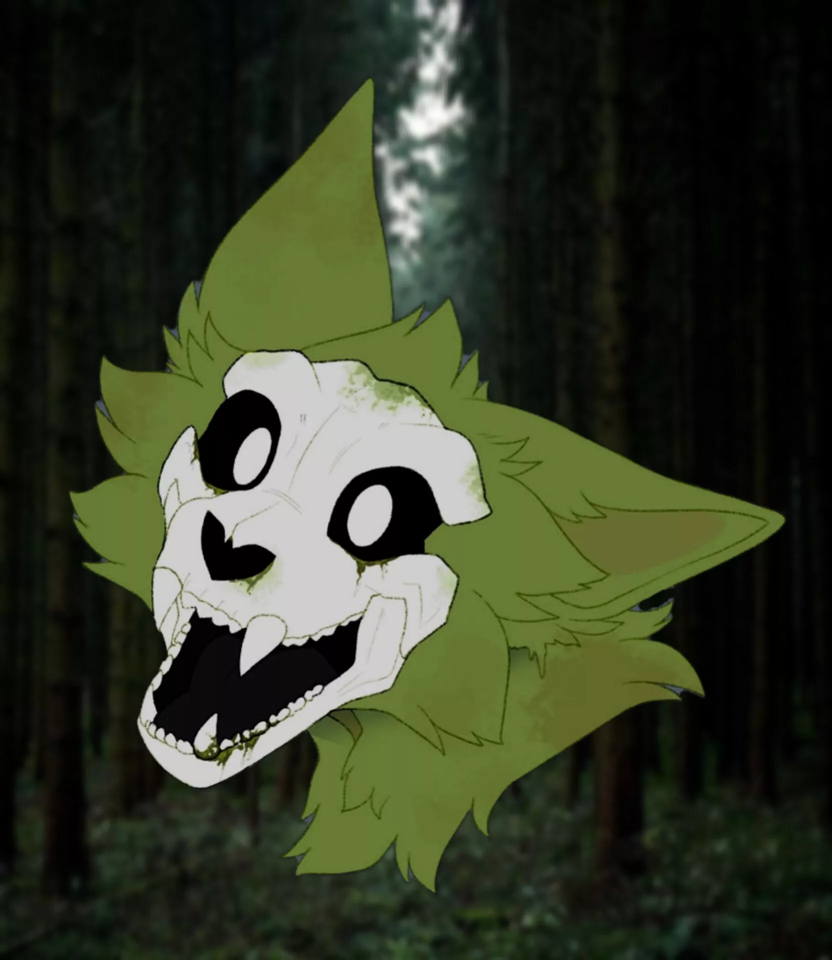 Moss the skulldog (Art by kitchiki on Instagram)