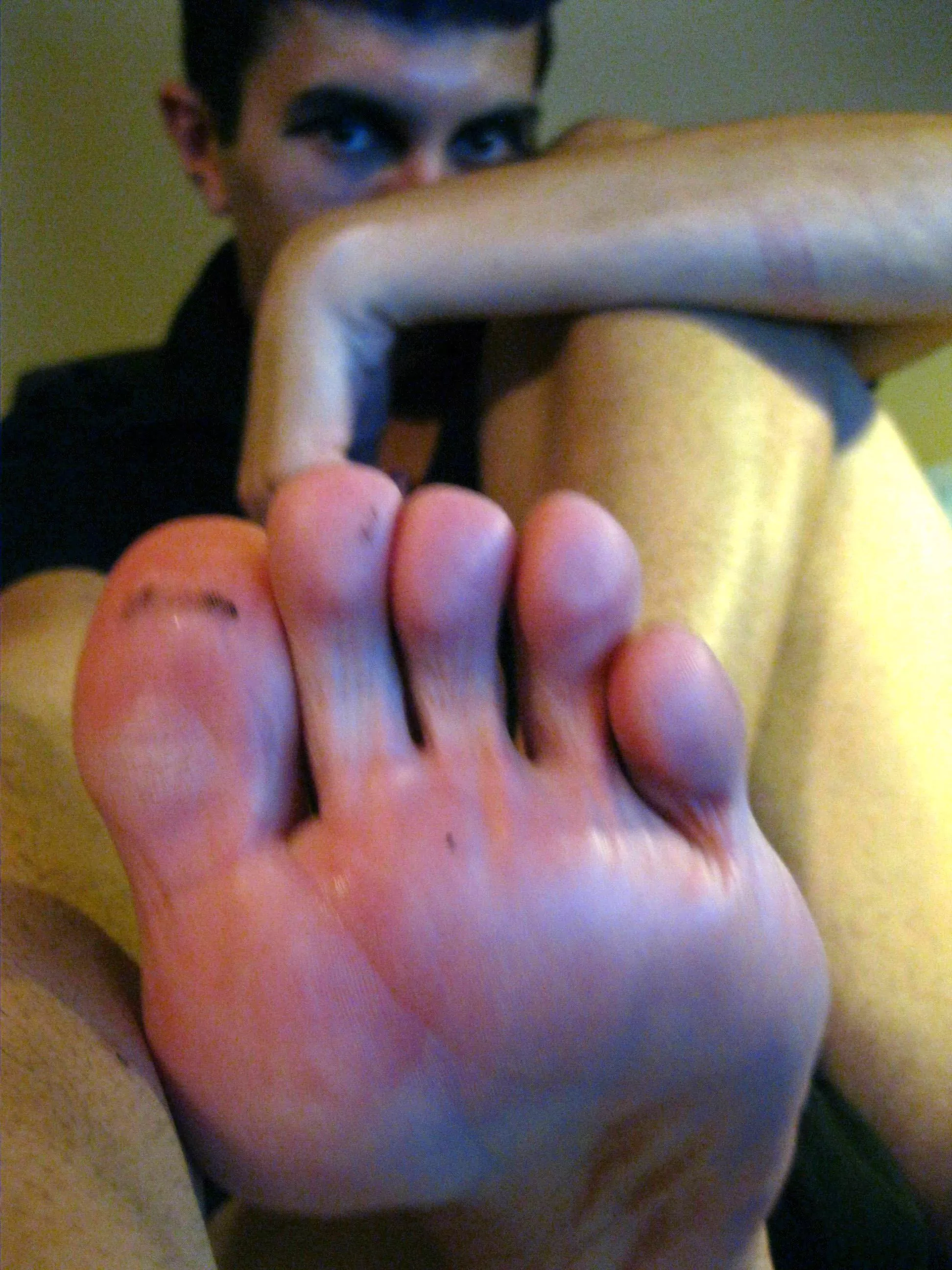 My smooth, sweaty, stinky foot after being in flip flops all day ready to be sniffed and licked clean