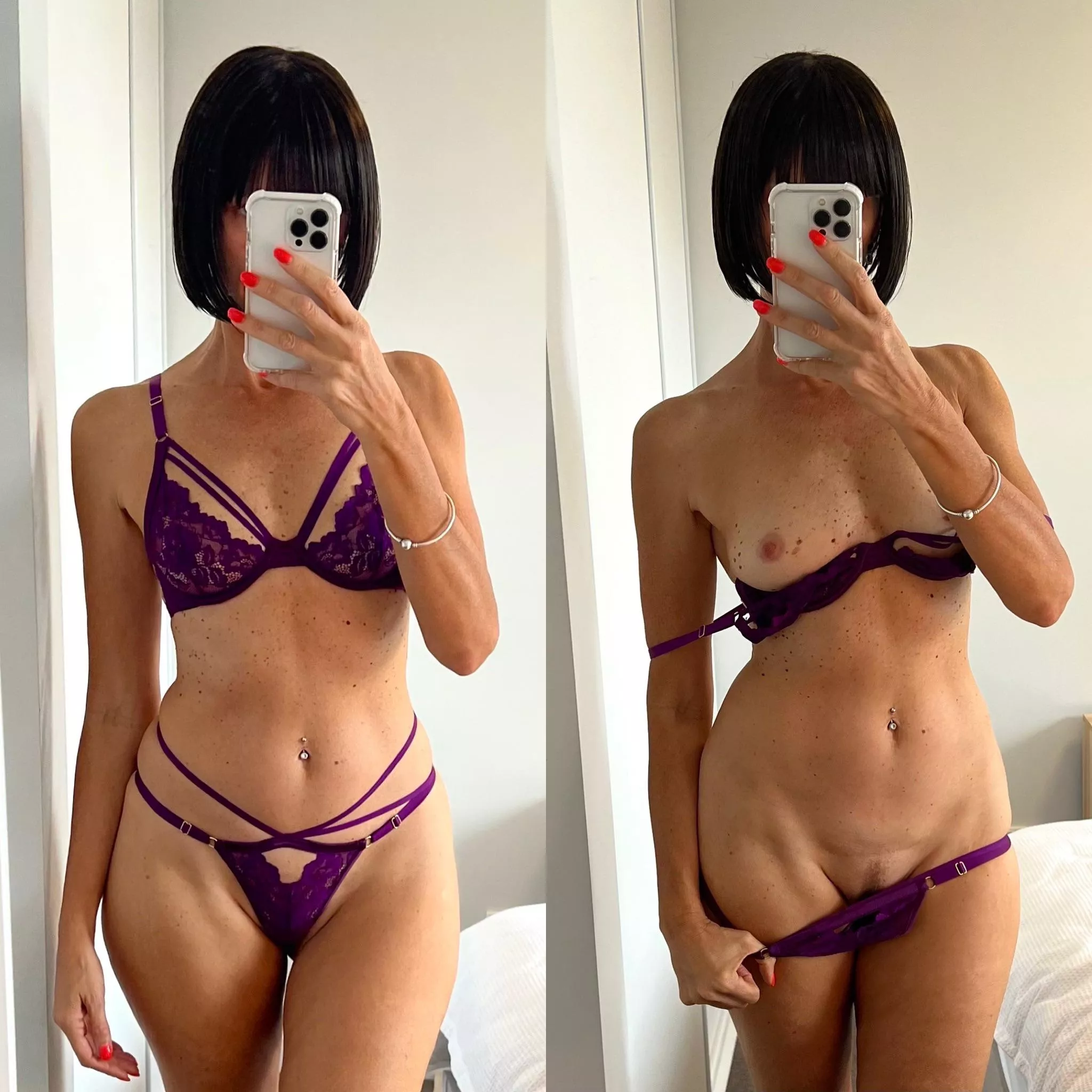 On and almost off… now I need a mouth to peel the rest off. 46yo mum next door.