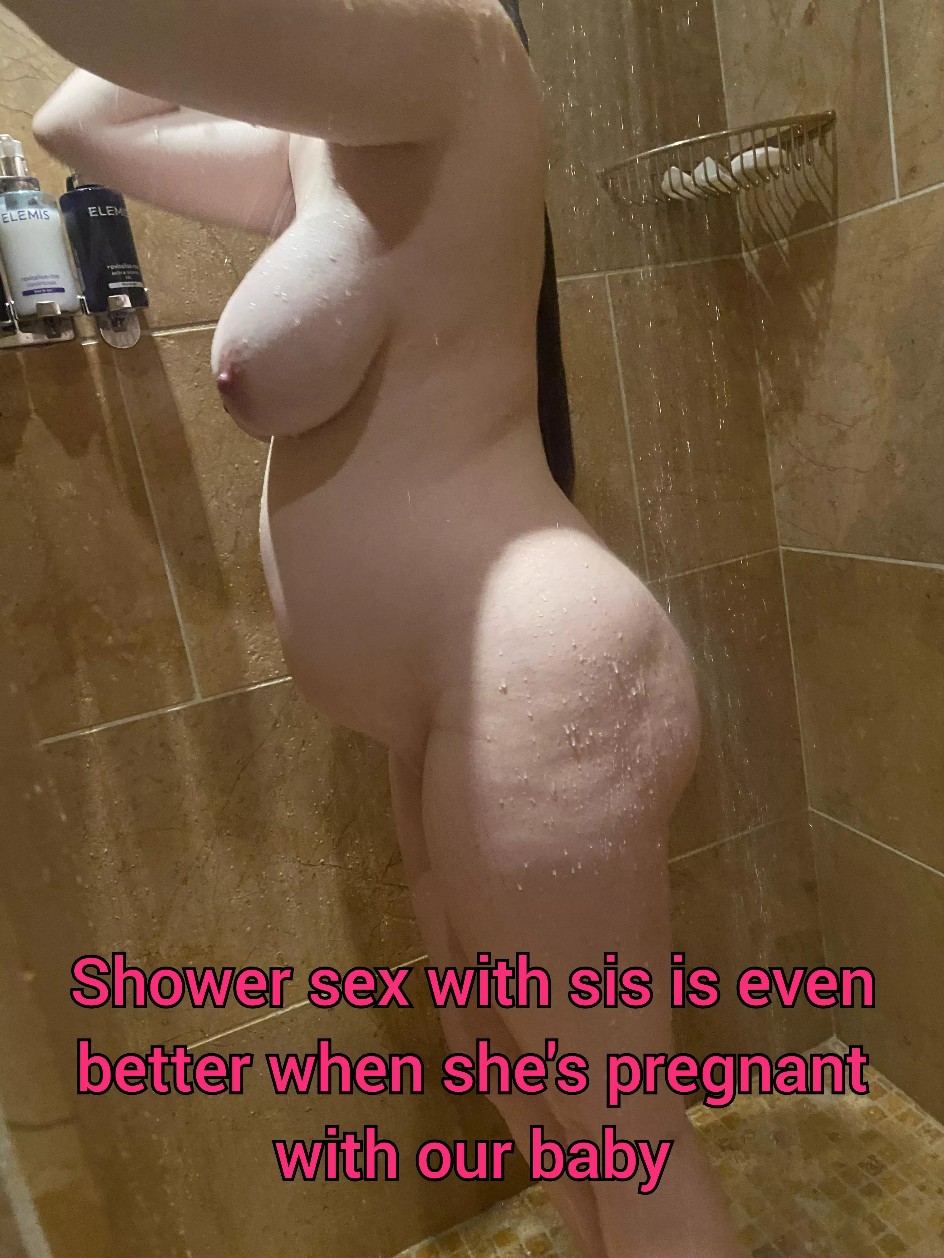 Preggo sis loves shower sex