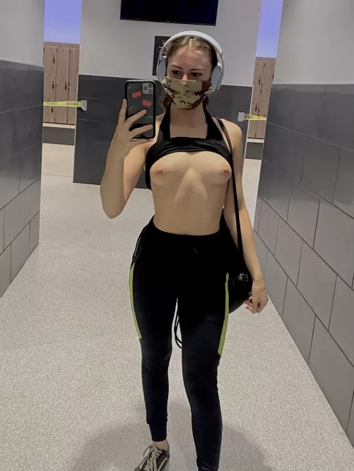 right next to the locker room entrance