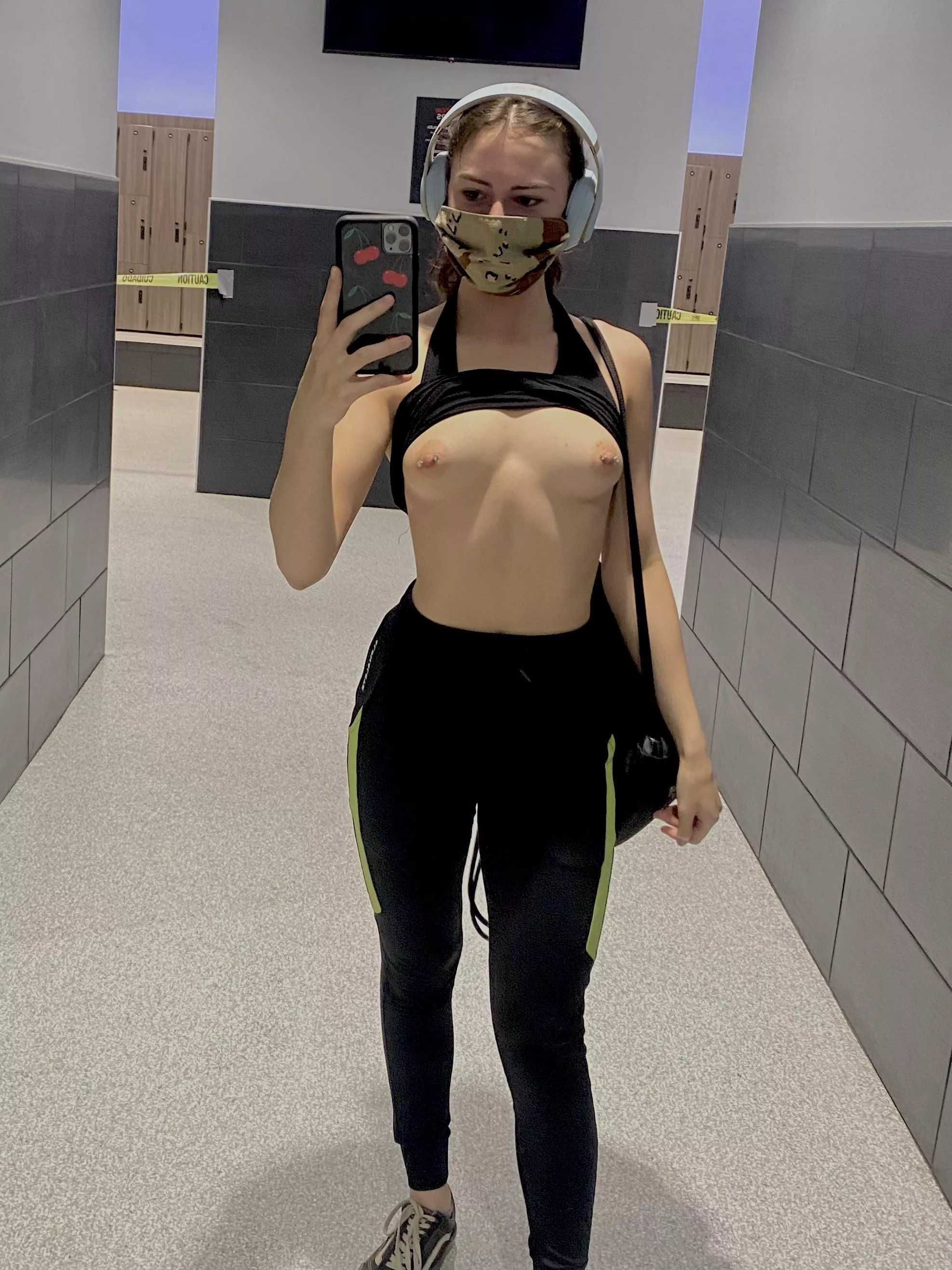 right next to the locker room entrance