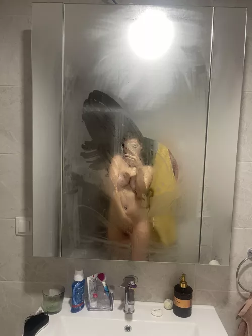 Selfie with a foggy mirror, what do you think I was doing in the shower? :)