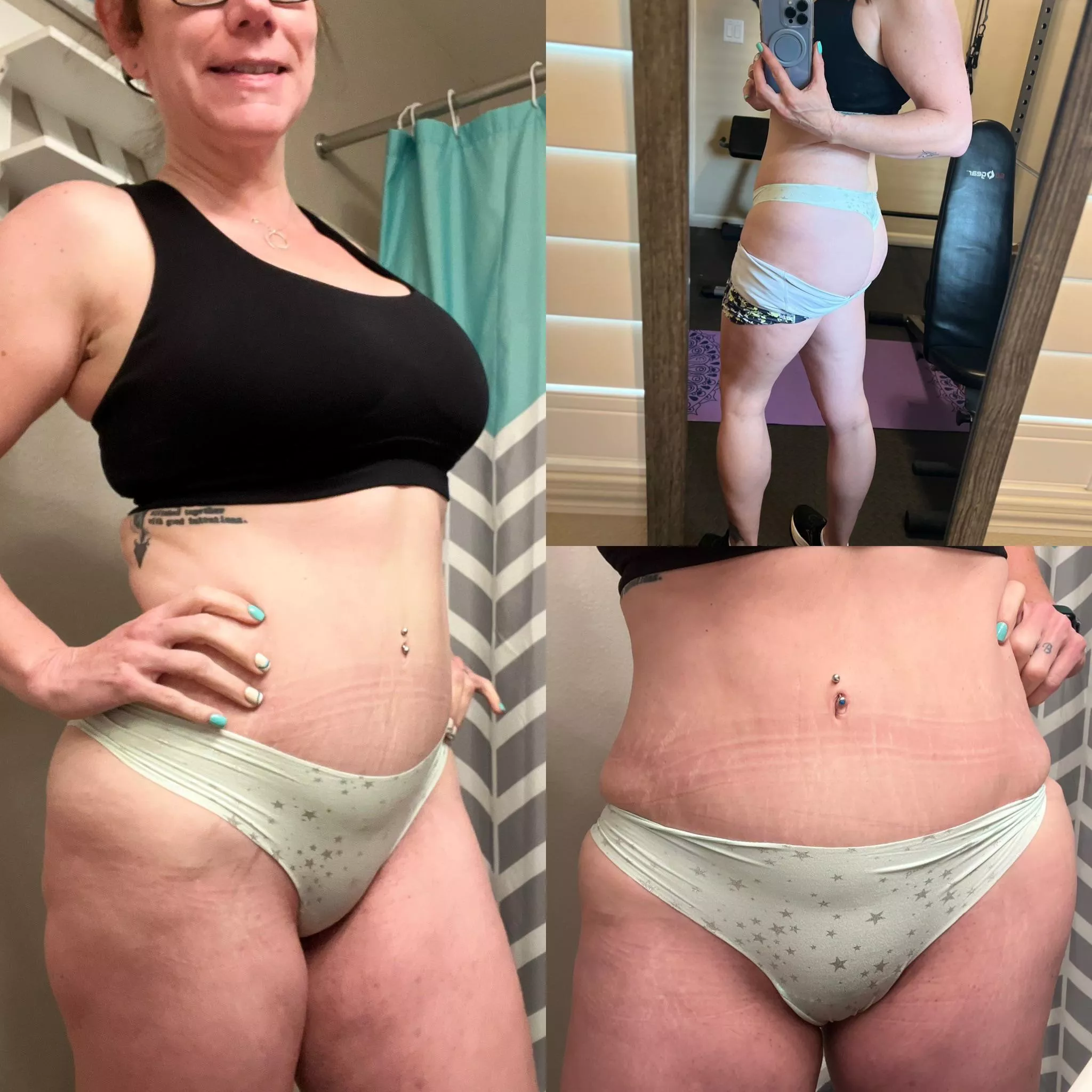 [selling] [usa]Good afternoon! Today I’m wearing this cute little light blue thong with silver stars. It’s already been through a good workout. $30 all of my panties come with at least 24hr wear; sown pics, workouts and light play. Add ons are availa