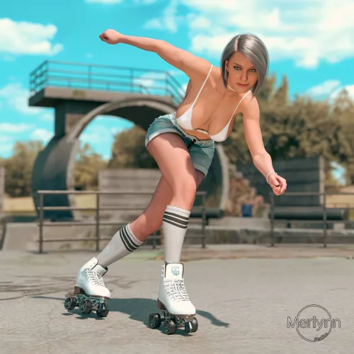 Silver Sable Rollerskating (MerlynnStudios) [Marvel]