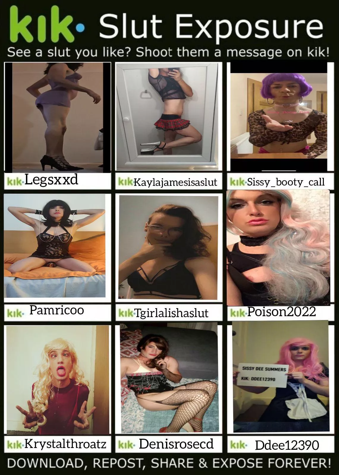 Some Kik’s eager sluts wanting your attention and exposure