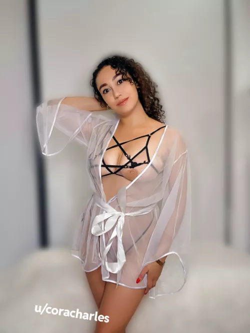 You can see a lot through this robe and bodysuit 🙂