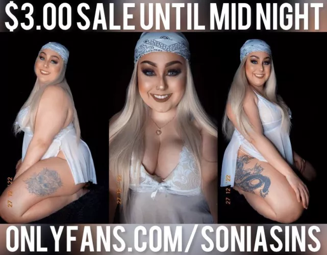 $3.00 sale until midnight! Top 6% worldwide! No PPV! Onlyfans: @soniasins