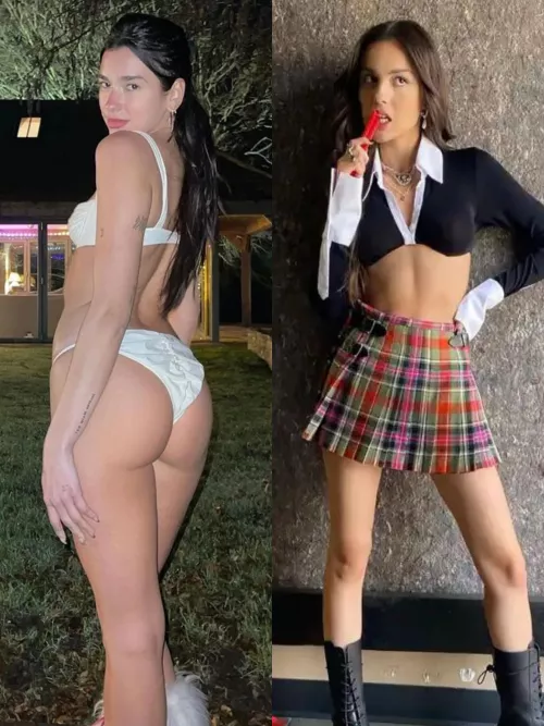 a threesome with Dua lipa and Olivia Rodrigo would feel so good