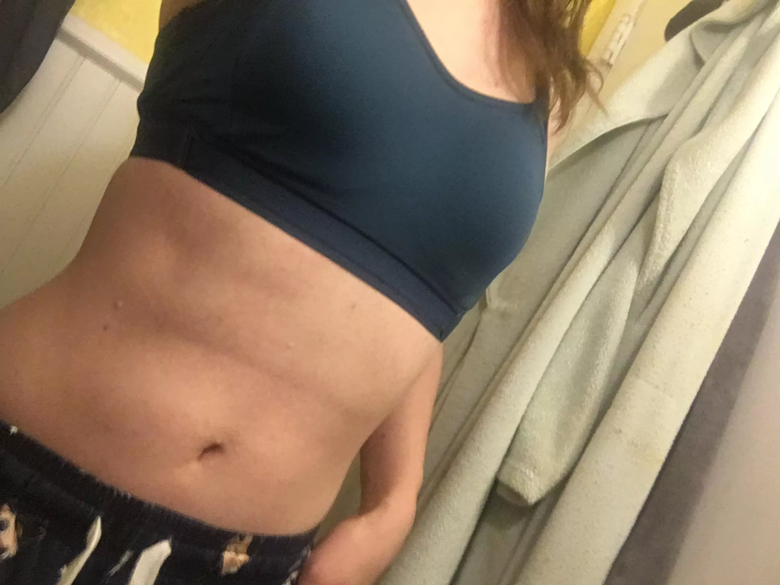 Happy New Year’s Eve!!! Haven’t posted in a while so here is me in a swim top, definitely makes my boobs look bigger than they are